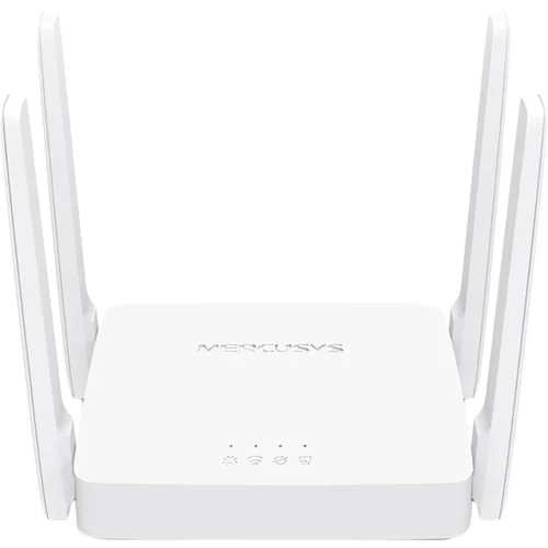 Mercusys AC10 AC1200 Wireless Dual Band Router, 300 Mbps at 2.4 GHz + 867 Mbps at 5 GHz, 4 × 5 dBi Fixed External Antennas, 2× 1