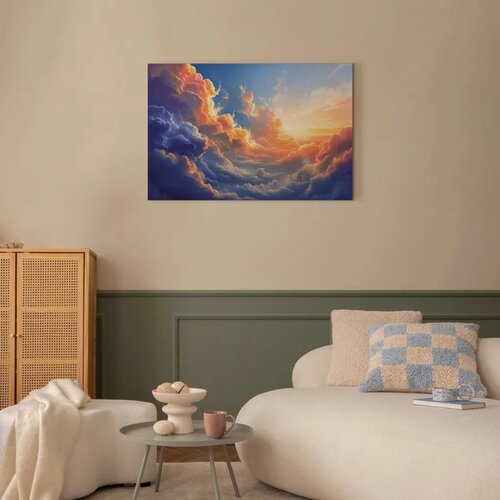  Slika - Sunset Over a Cloudy Sea: A Wonderful Symphony of Colors 120x80 Slike