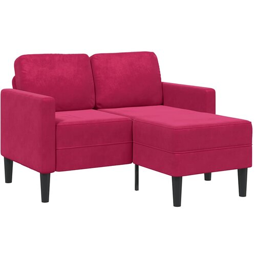 SOFA 2-sjed s ležaljkom u obliku slova L vino crveno 125 cm Slike