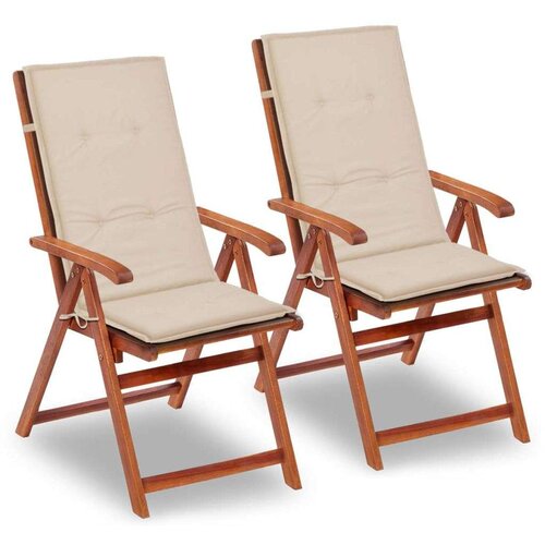  Jastuci za vrtne stolice 2 kom krem 120 x 50 x 3 cm od tkanine Slike