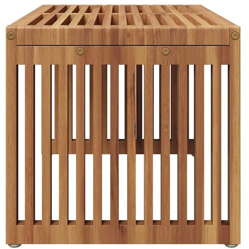  Vrtni bočni stol Smeđa 70 x 37,5 x 35,5 cm Čvrsto teak drvo Slike