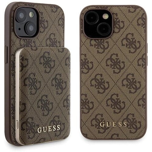 Guess CASE 4G KOVINSKI OVITEK LOGO ZA IPHONE 15 + POWERBANK 5000MAH ZA MAGSAFE, (21834944) Cene
