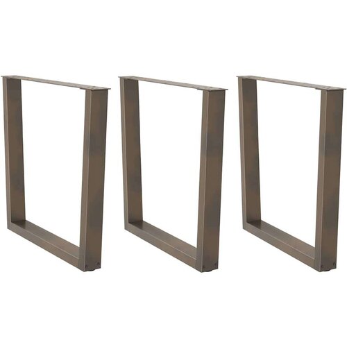  noge jedilne mize v-oblika 3 kosi naravno jeklo 90x(72-73,3) cm, (21828305) Slike