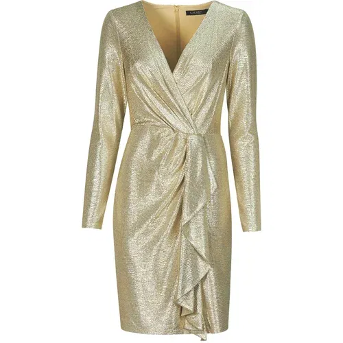 Polo Ralph Lauren CINLAIT-LONG SLEEVE-COCKTAIL DRESS Gold