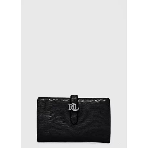 Polo Ralph Lauren Usnjena denarnica ženski, črna barva