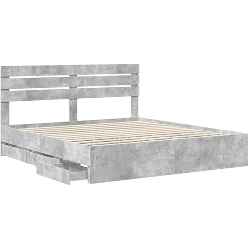  Krevetna konstrukcija s ladicama Betonski sivi 180 x 200 cm Siva 206 x 183 x 100 cm Slike
