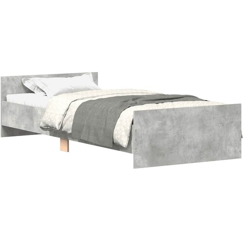  Okvir kreveta boja betona 90x200 cm od konstruiranog drva Slike