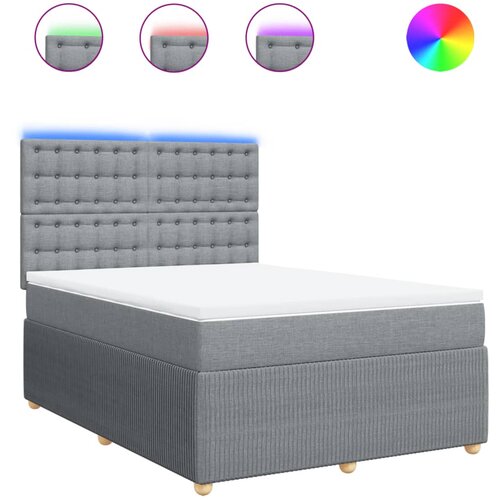 Maison Chic Box spring posteljni - Vzmetna postelja z vzmetnico svetlo siv 140x190 cm blago SL11228, (21903205) Cene