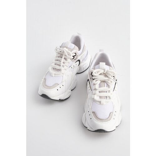 Marjin women's Sneaker Thick Sole Laced Sneakers Refi White Slike