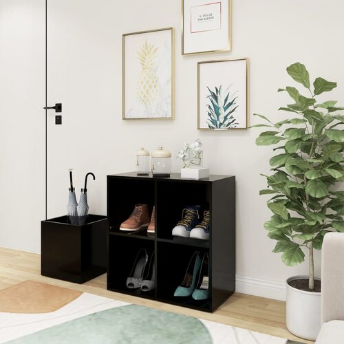 VidaXL Omara za čevlje črna 105x35,5x70 cm iverna plo&amp;scaron;ča Slike