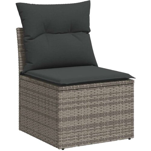 VidaXL 6-dijelni set vrtnih sofa od poliratana s jastucima sivi Slike