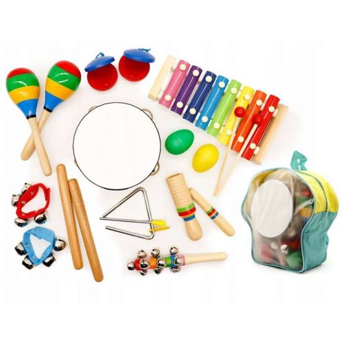 ECO TOYS drveni muzički instrumenti za decu set od 10 komada sa rancem Cene