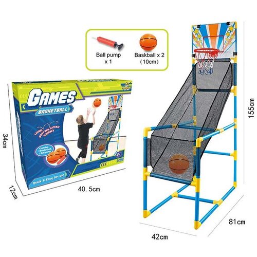  Dječji ko&amp;scaron;arka&amp;scaron;ki set s postoljem, 2 lopte i pumpom, 155 cm Slike