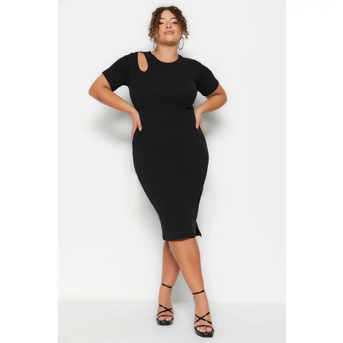 Trendyol Curve Plus Size Dress - Black - Mermaid