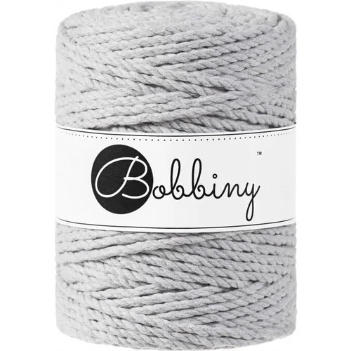 Bobbiny 3PLY Macrame Rope 5 mm 100 m Light Grey Konac