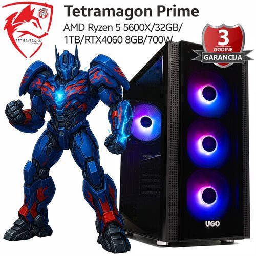 TETRAMAGON series Računar Tetramagon Prime AMD Ryzen 5 5600X/32GB/1TB/RTX4060 8GB/700W Cene