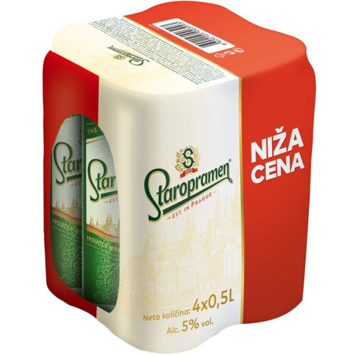 Staropramen pivo limenka 4x0,5l Cene