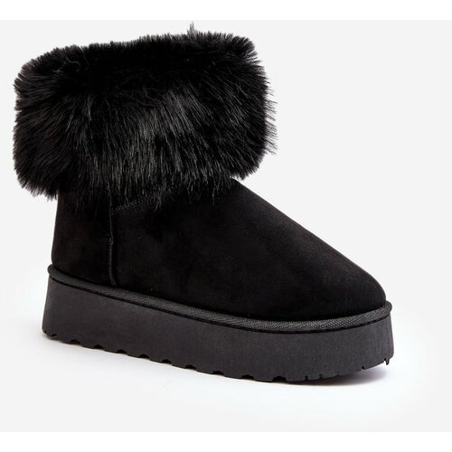 Kesi Women's platform snow boots with black Mancy fur Cene