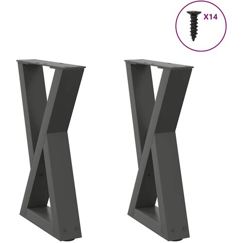 vidaXL Noge kavne mizice 2 kosa Antracit 28x(42-43,3) cm Jeklo Cene