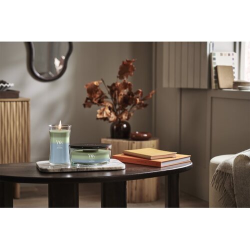 WoodWick Trilogy Verdant Woods di&amp;scaron;eča sveča z lesenim stenjem 453.6 g Slike