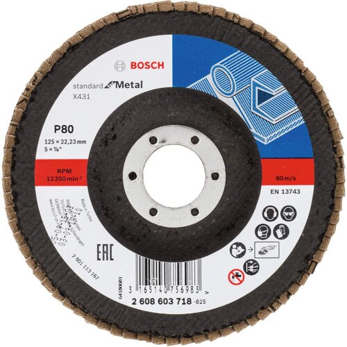 Bosch flap disk ravni X431 za metal standard 125mm Slike