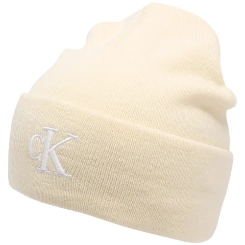 Calvin Klein Jeans Kapa Monogram Embro Beanie K60K612319 Écru