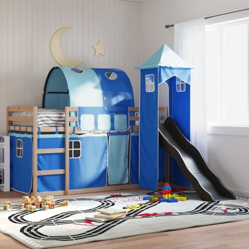  The living store pograd s toboganom in zavesami moder 90x190 cm - pograd, (21491178) Slike