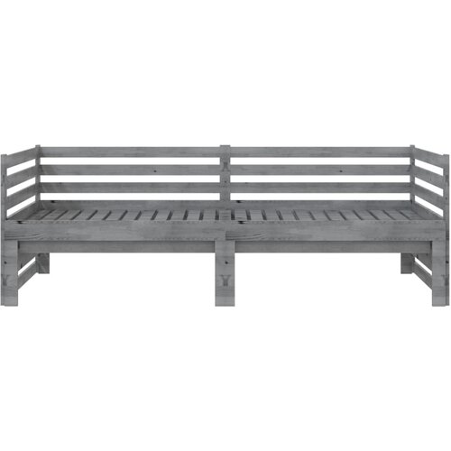  Dnevni ležaj na izvlačenje sivi od borovine 2 x (90 x 200) cm Slike