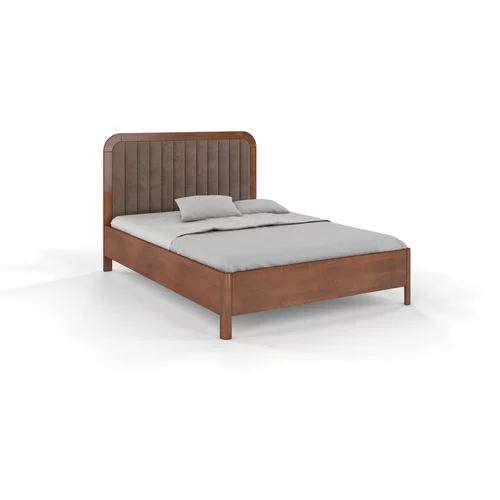 Skandica Karamel smeđi bračni krevet od bukovog drva Modena, 140 x 200 cm