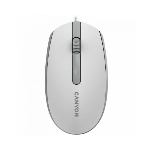 Canyon Wired optical mouse with 3 buttons, DPI 1000, with 1.5M USB cable,White grey, 65*115*40mm, 0.1kg Cene