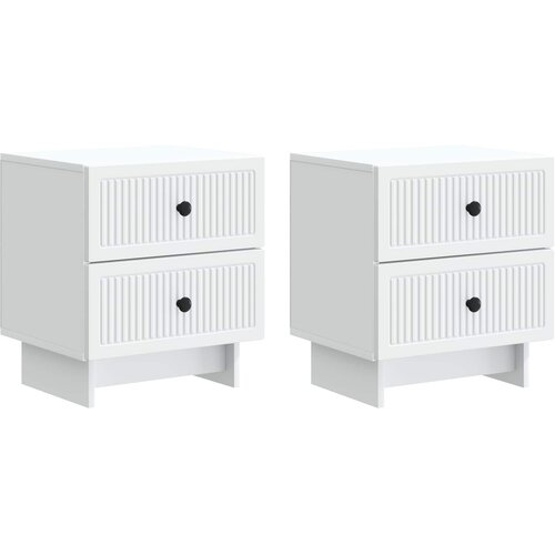  Noćni ormar 2 pcs Bijela 43 x 34,5 x 47,5 cm Konstruirano drvo Cene