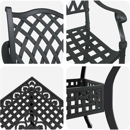 vidaXL Vrtni stol od lijevanog aluminija s otvorom za suncobran Set od 5 Cene