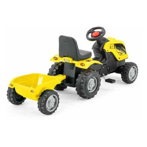Traktor na pedale mmx sa prikolicom - žuti, model 956 Slike