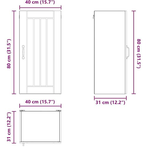 VidaXL zidni kuhinjski ormarić s policom betonski sivi 40 x 31 x 80 cm Slike