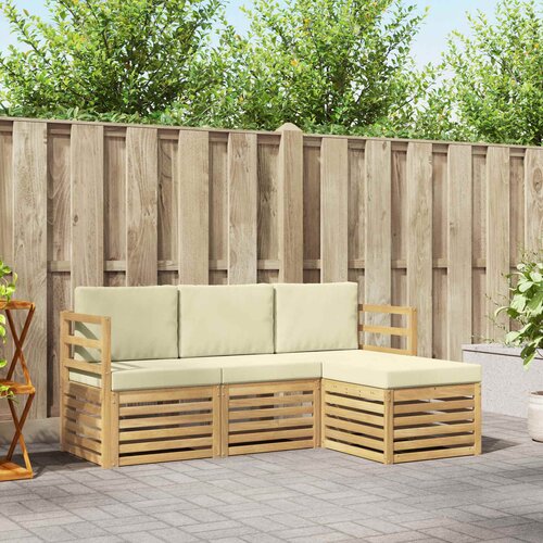  Set vanjskih sofa 4 pcs Bijela i krem 185,5 x 122,5 x 73 cm Cijene