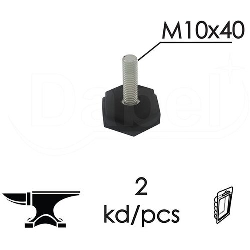 Dabel nivelacijska stopica NS02 Crna Mx10x40mm (2kom) DP1 Slike