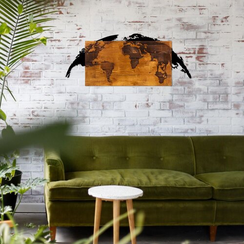 Wallity Zidna dekoracija Mapa svijeta, 35x83 cm, smeđa boja Cene