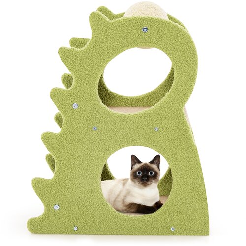 Costway Dvonadstropna praskalnica za mačke Dinosaur cat house, (5000299909) Cene