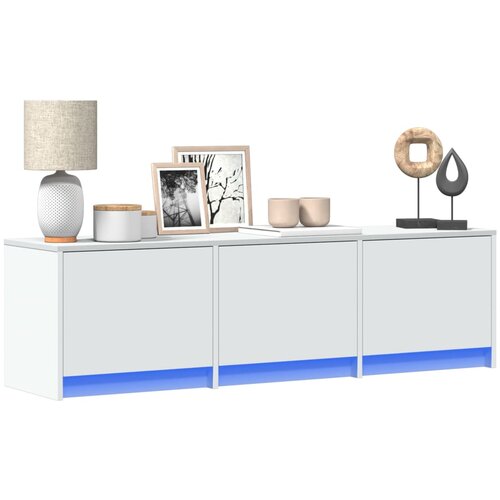 Furnova TV omarica z LED bela 140x34x40 cm inženirski les, (21923373) Cene