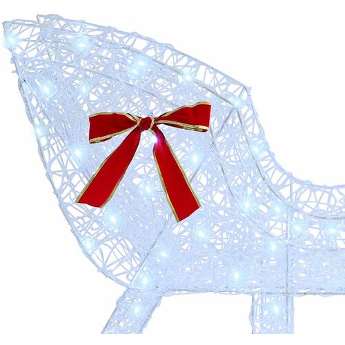  Reindeer vuče saonice Hladna bijela 70 x 26 x 130 cm Akril Slike