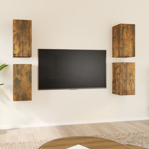 vidaXL tv ormarići 4 kom dimljeni hrast 30,5x30x60cm konstruirano drvo Cijene