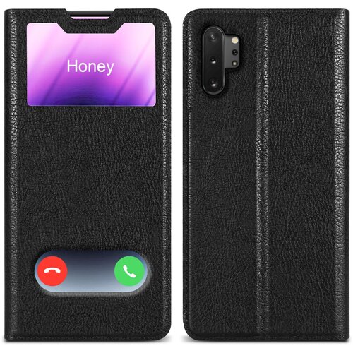 Cadorabo Ohi&scaron;je, združljiv s Samsungom v kometu Black - Za&scaron;čitni pokrov z magnetnim zapiranjem, stoječo funkcijo in dvema gledanjem oken, (20694635) Cene