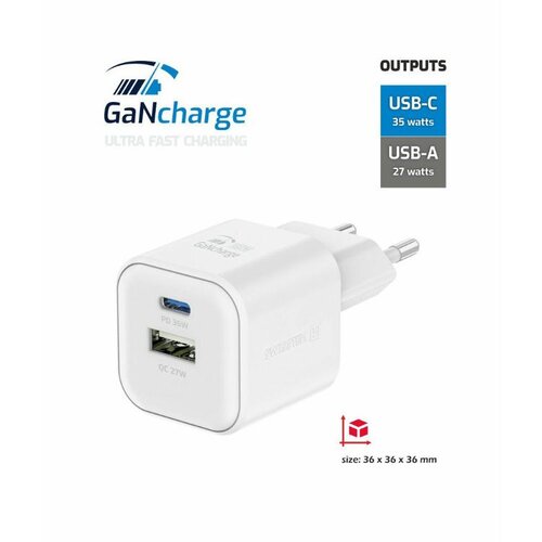 Swissten Polnilec GAN, 1XUSB-C PD 35W ,1xUSB-A 27W, bel Cene