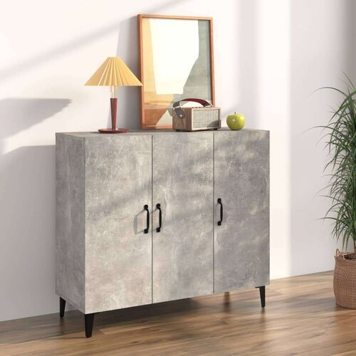  Komoda betonsko siva 90x34x80 cm konstruiran les, (20654049) Slike