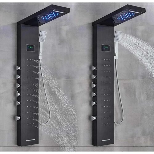 EYN Luksuzni tu&amp;scaron; panel z LED zaslonom | Tu&amp;scaron; sistem BSP2040 &amp;mdash; Črna &amp;mdash; Stenska Slike