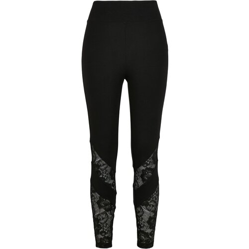 UC Curvy Women&amp;#039;s High Waisted Lace Leggings Black Slike