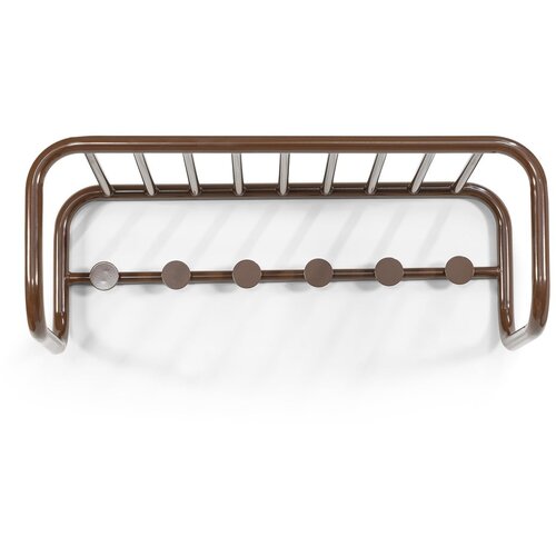 Spinder Design Tamno smeđa metalna zidna vje&amp;scaron;alica s policom Retro &amp;ndash; Slike