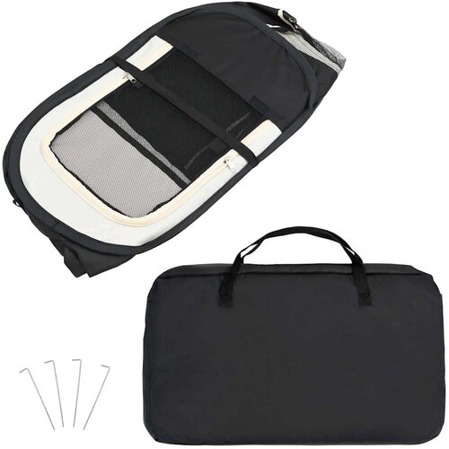 vidaXL Sklopiva ogradica za pse s torbom za no&scaron;enje crna 145x145x61 cm Cijene