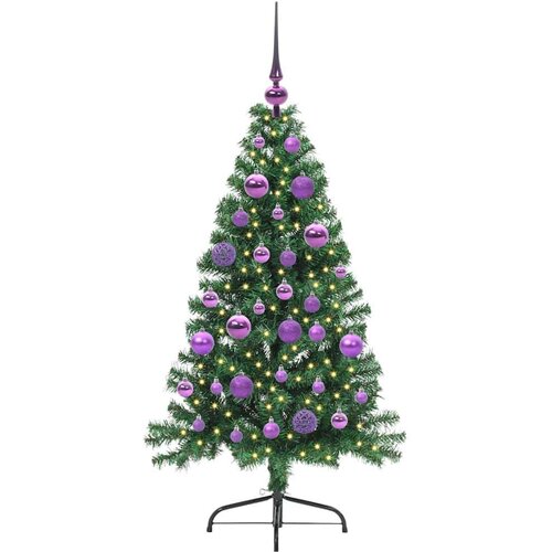 VidaXL Umjetna božićna jelka s lampicama Zelena 120 cm PVC Slike