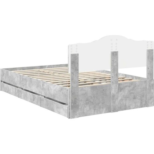  Okvir za krevet s ladicama Betonski sivi 135 x 190 cm - Beton siva 135 x 190 cm Slike